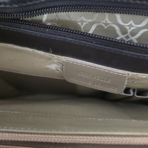 Amoda Vera Pelle leather briefcase/ laptop bag tan 16 in. x 11 in. see pics - Picture 7 of 8